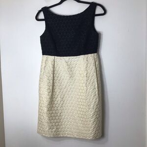 Milly NY dress women 2 wool ivory black sleeveless